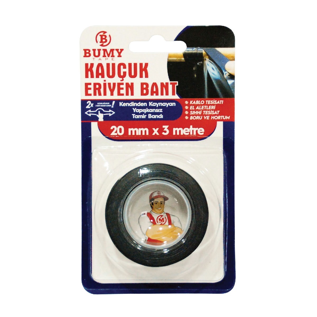 BUMY KAUÇUK ERİYEN BANT GERDİR & SAR 20 MM X 3 MT